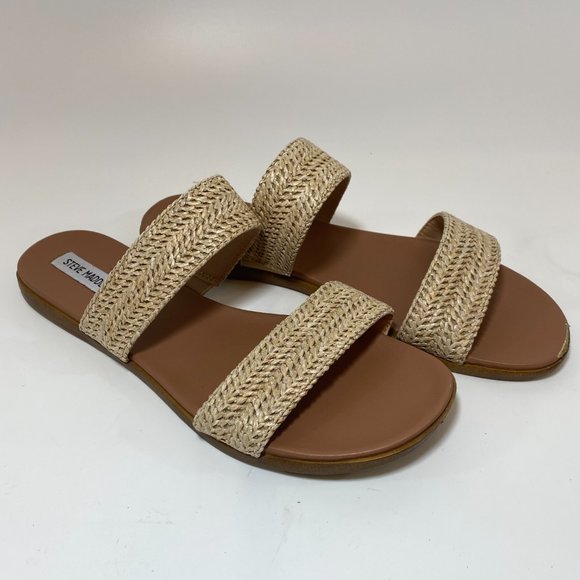 steve madden dual woven slide sandal